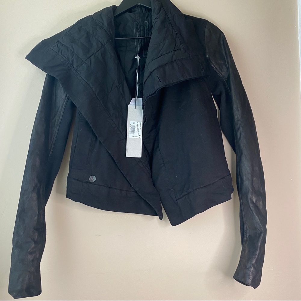 Rick Owens Drkshdw denim + leather giacca jacket